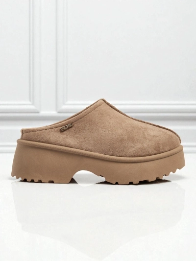 Къси дамски боти а'ла сноубутс с пухкава подплата Calindra