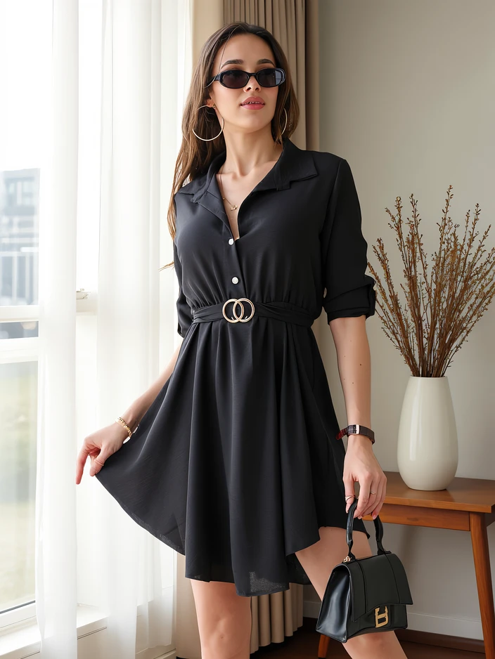 Royalfashion Елегантна дамска рокля до коляното