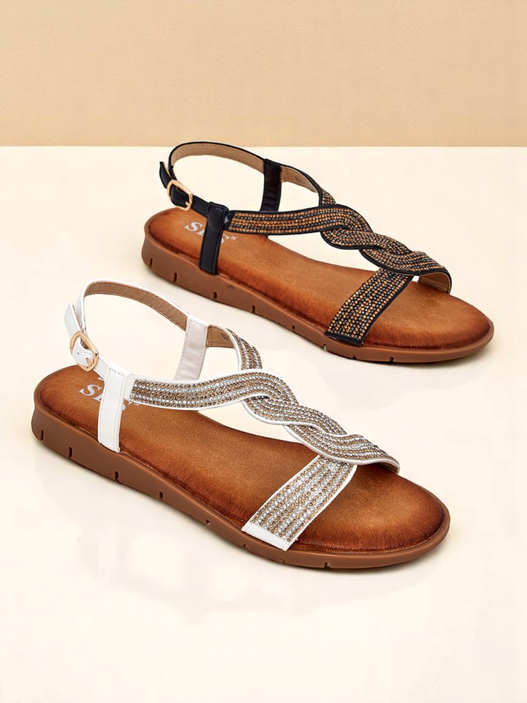 Royalfashion Дамски сандали с декоративни каишки Aria Shine