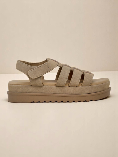 Дамски сандали Royalfashion Helena Classico платформа светлокафяви