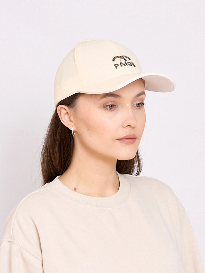 Royalfashion женска шапка с козир, украсена с цирконии