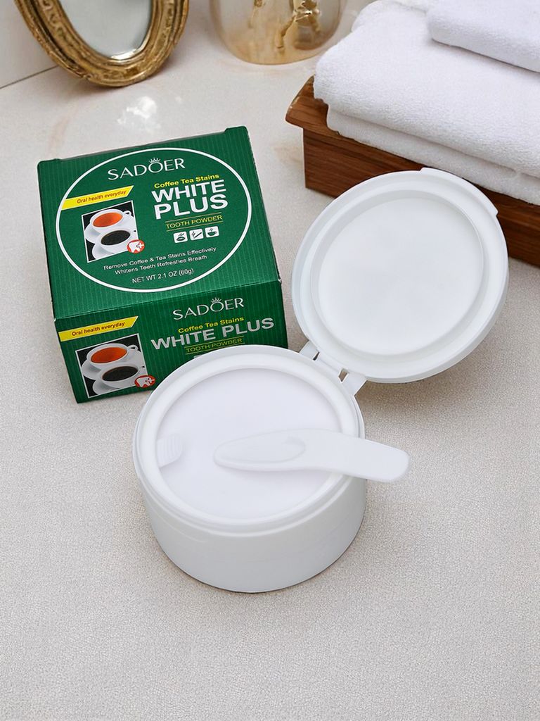 Sadoer Избелваща прах за зъби премахва петна от кафе и чай