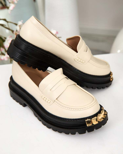 Дамски Лоуфъри Aurelia Бежови на Платформа 5см - Стилни и Удобни