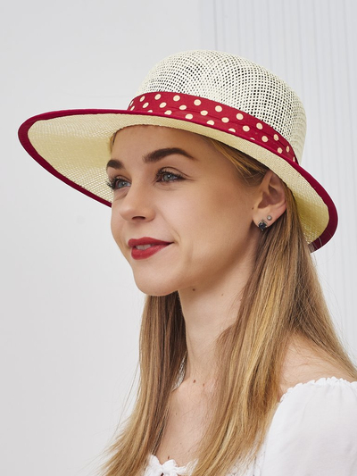 Royalfashion Дамска сламена шапка Dotelle