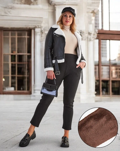 Royalfashion Затоплени дамски панталони с гети PLUS SIZE