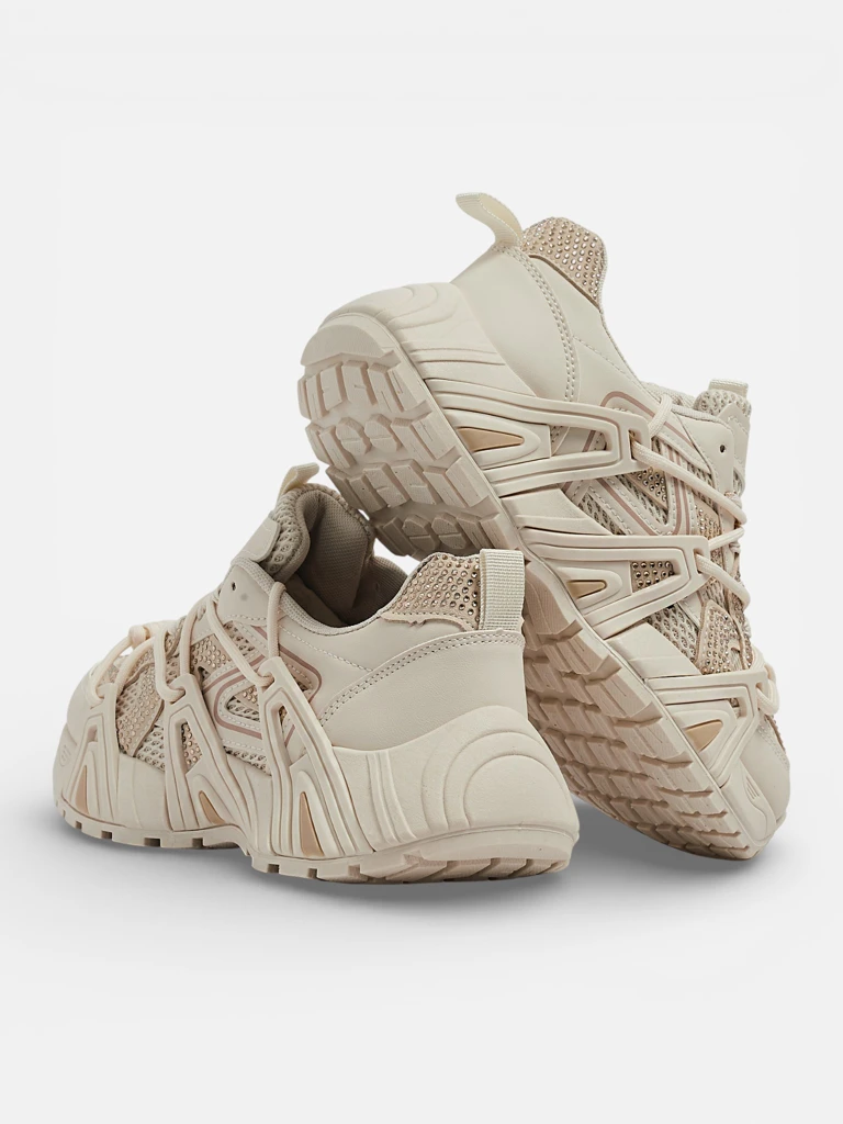 Дамски сникърси Aurora бежови синтетични спортни за лятото