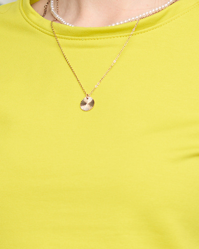 Damski bawełniany sportowy komplet dresowy w limonkowym kolorze - Odzież