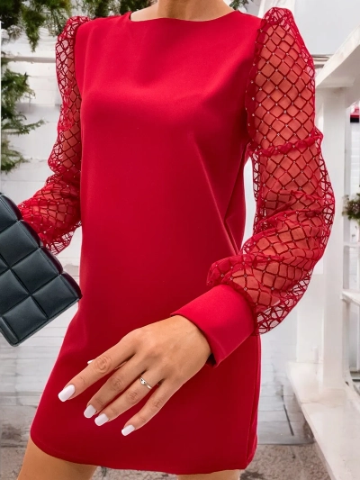 Royalfashion Класическа дамска рокля до коляното в черен цвят