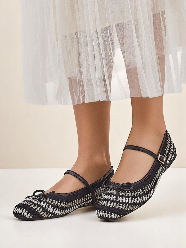 Royalfashion дамски плетени балеринки с каишка Vanot