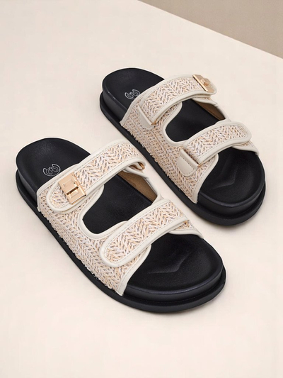 Royalfashion дамски чехли с плетена Delibeli