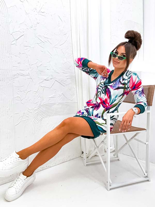 Royalfashion Дамска мини рокля с оригинален десен