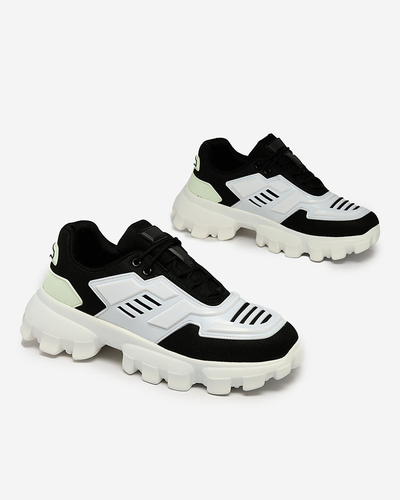 Royalfashion Спортни маратонки от бял и черен плат за мъже Lamkim