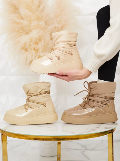 Royalfashion Дамски ботуши за сняг с приплъзване в бежово Dabenda