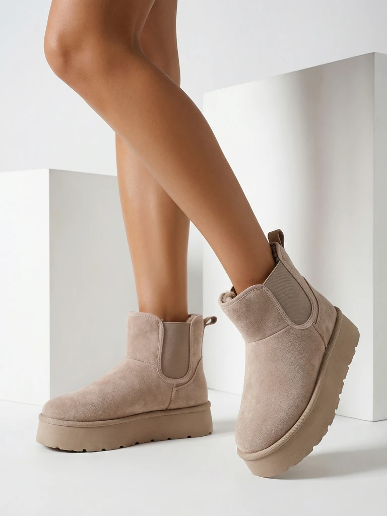 Royalfashion Дамски къси ботуши Nomas a'la snow boots