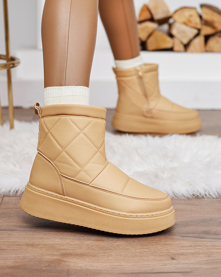 Royalfashion Светлокафяви дамски ботуши a'la snow boots Kacecica