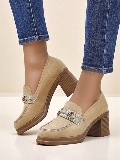 Royalfashion дамски лофери с масивен ток Apareus