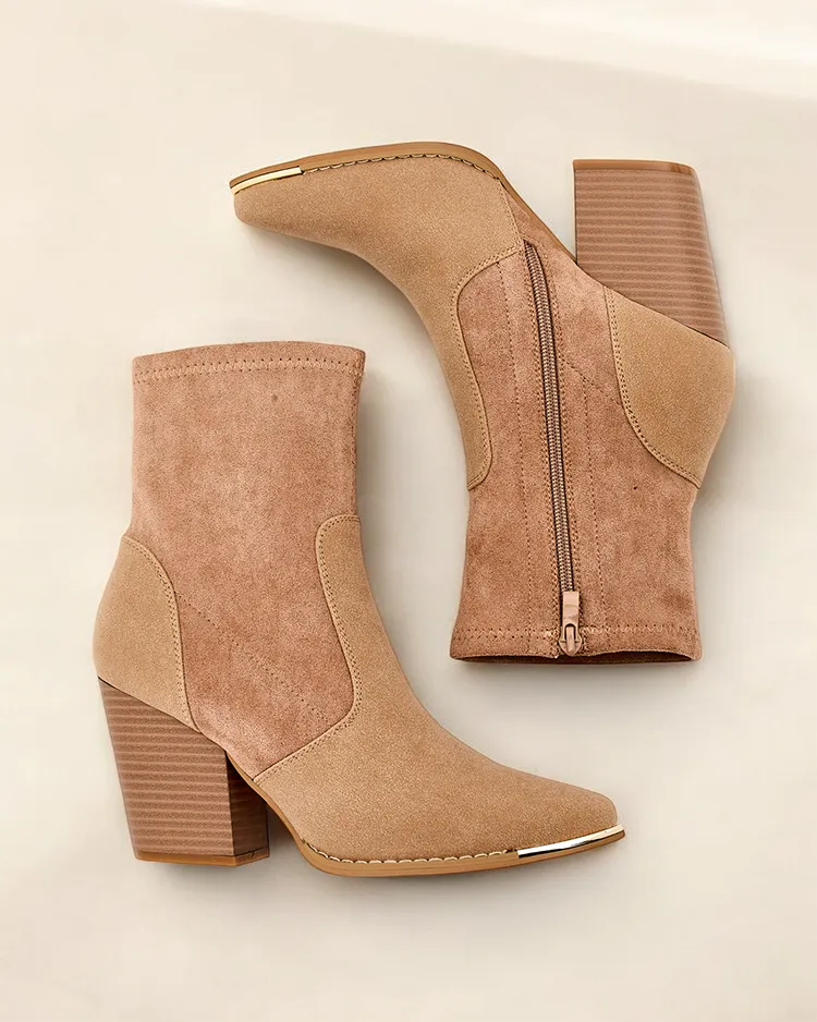 Дамски еко замша глезенки на Royalfashion на стълб Gris