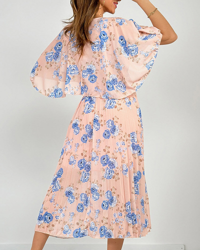Royalfashion Дамска плисирана флорална миди рокля