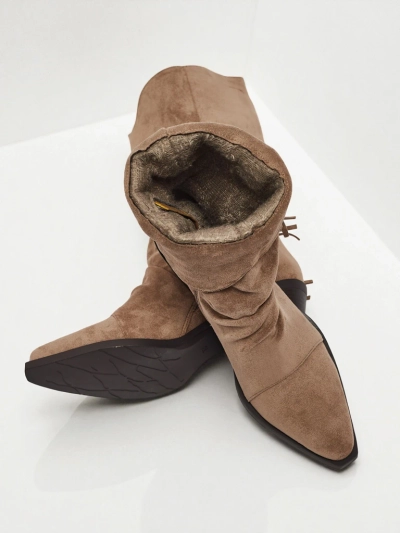 Дамски каубойски ботуши на ток с ресни Selva