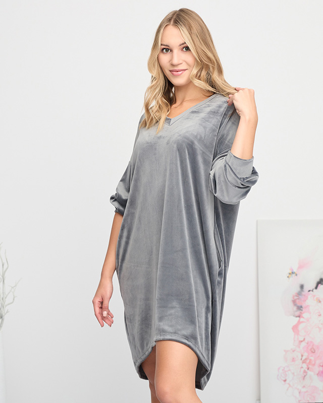 Дълга дамска туника с тъмно сива значка - Облекло