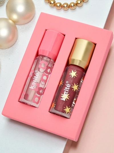 Гланц с брокат и безцветен гланц 2в1 Fiercely Red