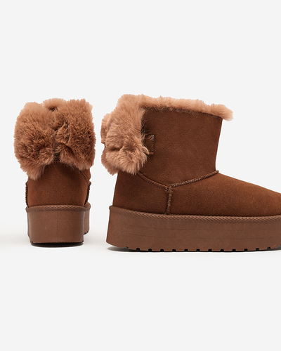 Royalfashion Дамски ботуши a'la snow boots в кафяво Goroggo