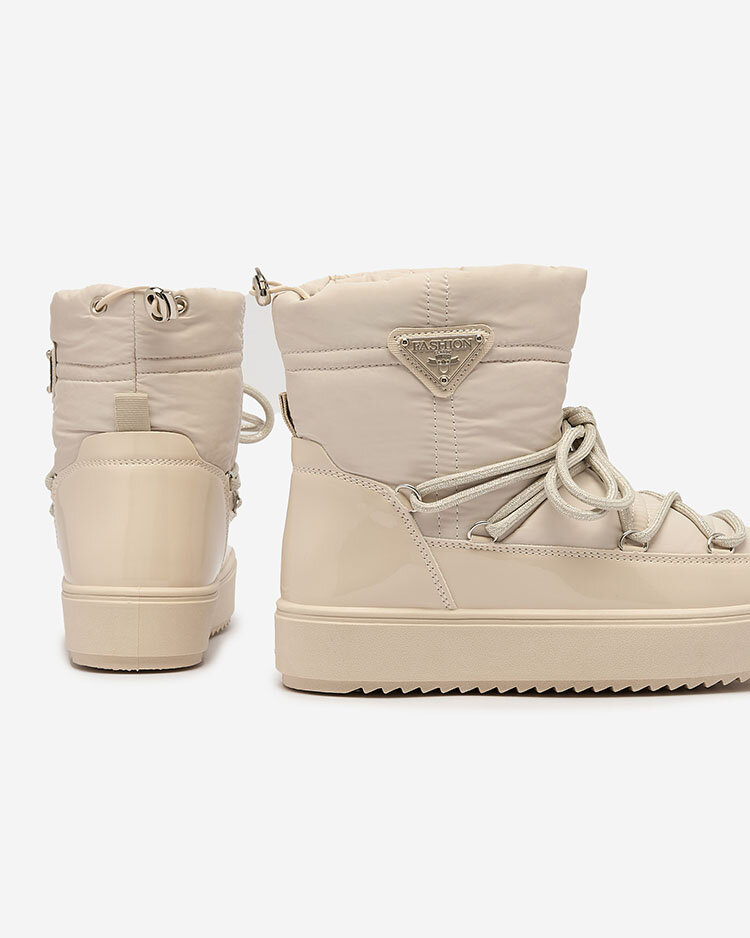 Royalfashion Дамски ботуши a'la snow boots в бежово Nevsone