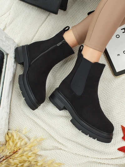 Дамски боти в стил Челси от еко велур Lunvor