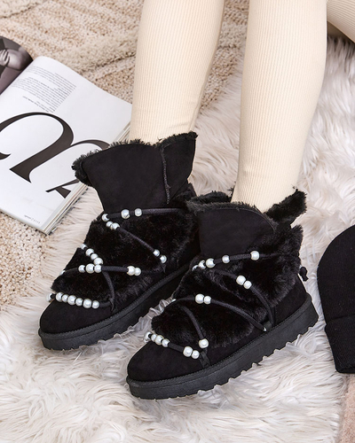 Royalfashion Дамски ботуши за сняг с перли Cuvilav