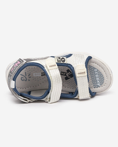 Białe dziecięce sandałki z naszywkami Kiteks - Obuwie