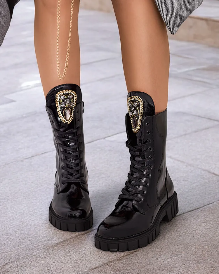 Royalfashion Дамски ботуши Operre с дантела