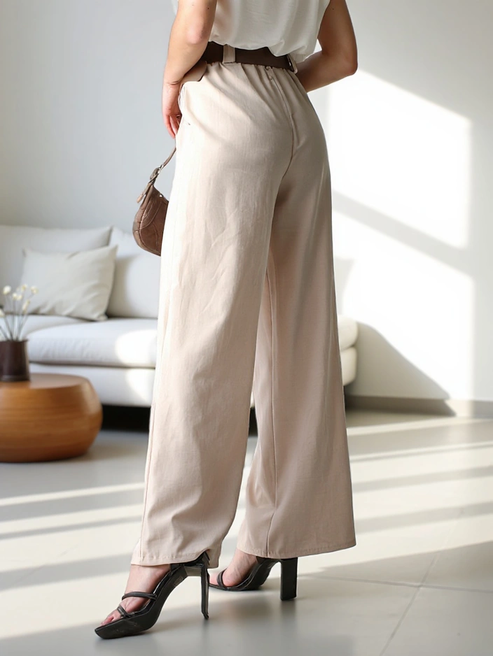 Royalfashion Широки дамски панталони с колан