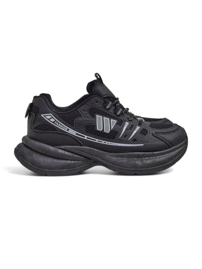 Дамски спортни обувки Royalfashion Hypatia черни с плосък ток 5 см