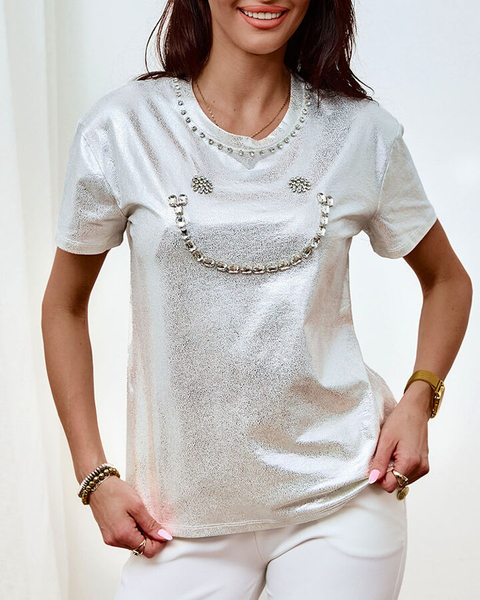 Royalfashion Дамска тениска с циркони