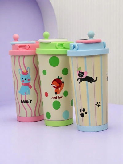 Royalfashion Термокана с чучур и сензор за температура Сладки животни