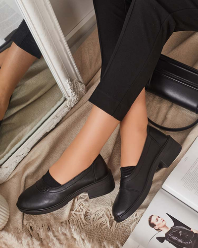 Черни дамски мокасини Nasannae - Обувки