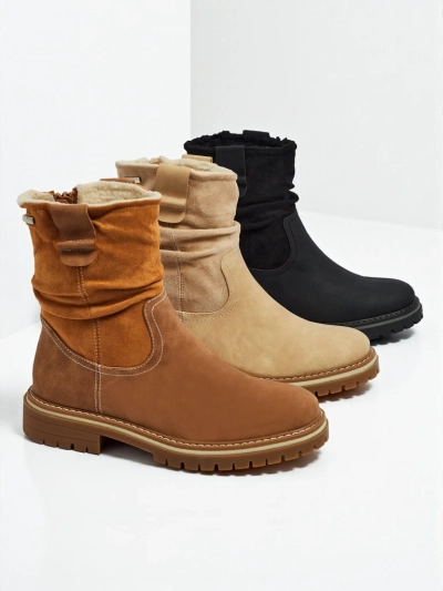 Wyższe botki damskie eko zamszowe Liora