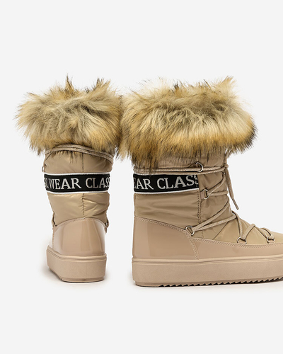 Royalfashion Светлокафяви ботуши a'la snow boots за жени Gomllo