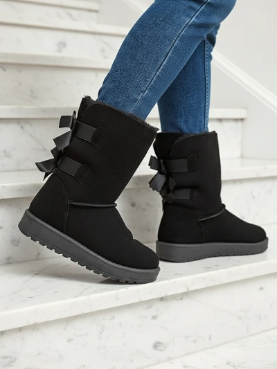 Боти Stella от екологичен велур на плосък ток