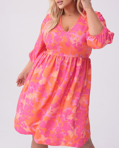 Royalfashion Дамска рокля с дължина до коляното и принт PLUS SIZE