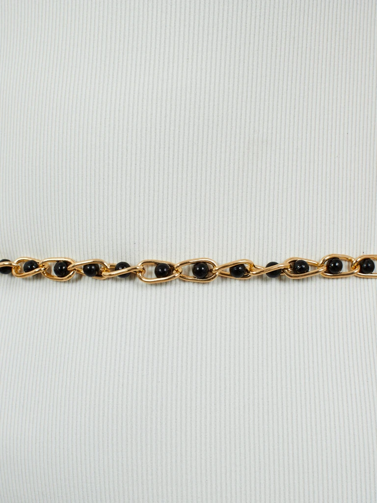 Royalfashion Женски метален колан с перли