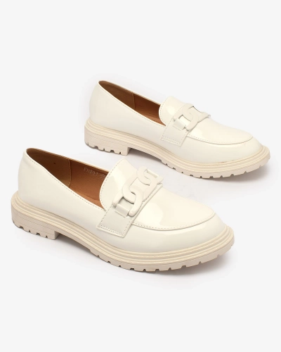 Royalfashion Бели лакирани мокасини за жени Dafench