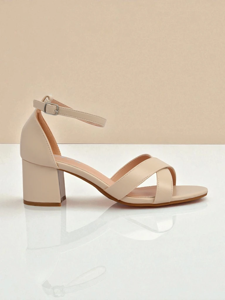 Royalfashion Дамски сандали с нисък дебел ток Eleganza Strap