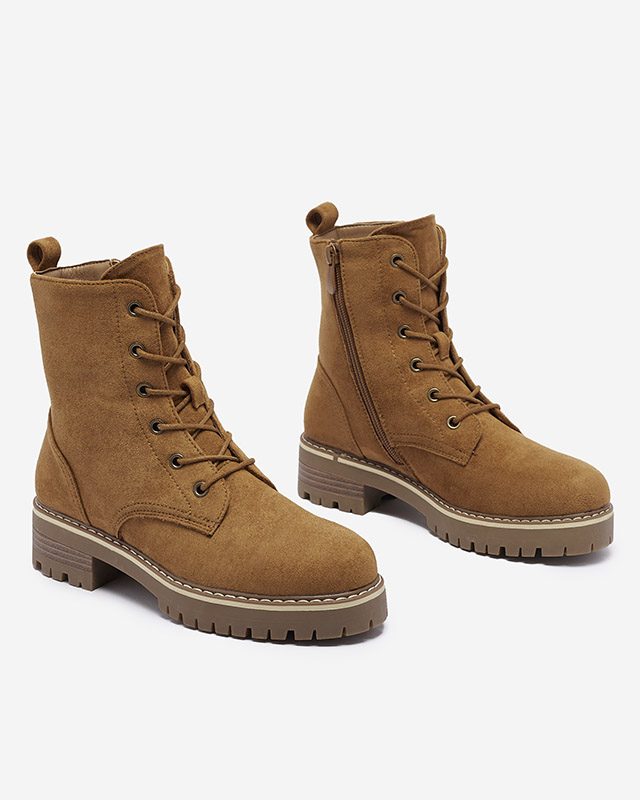 Кафяви дамски ботуши Priviea - Обувки